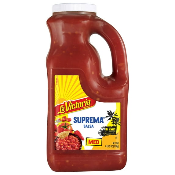 LA VICTORIA SUPREMA Salsa Medium, Shelf Stable, Large 67 oz Plastic Jug