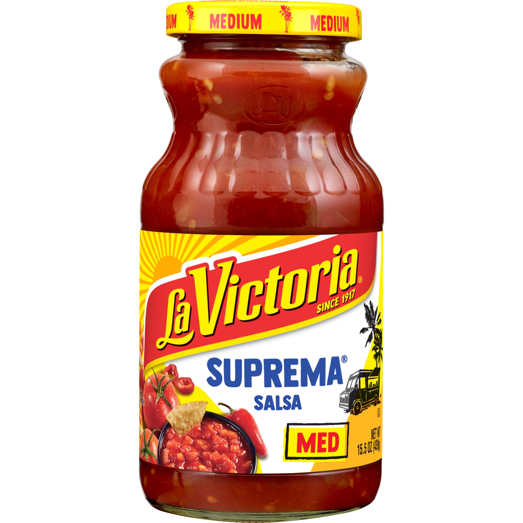 LA VICTORIA SUPREMA Salsa, Medium, Shelf-Stable, 15.5 oz Glass Jar