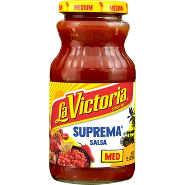 LA VICTORIA SUPREMA Salsa, Medium, Shelf-Stable, 15.5 oz Glass Jar