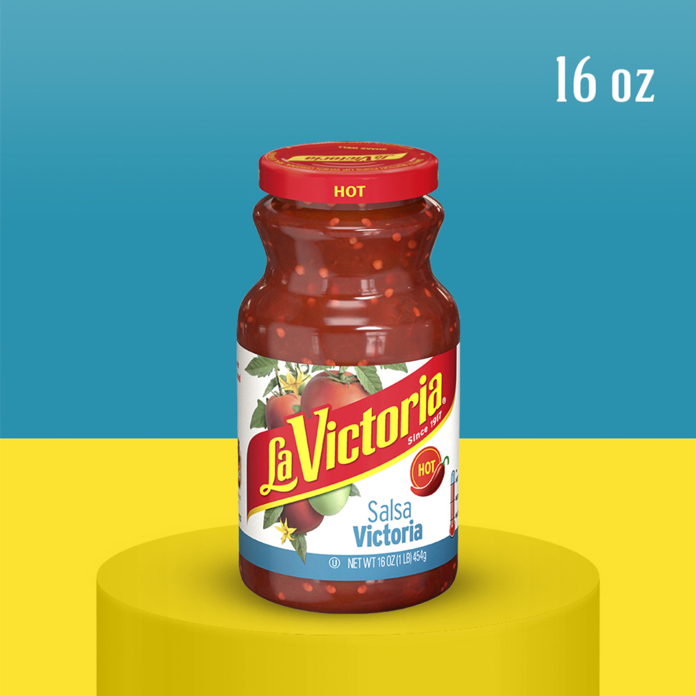 LA VICTORIA Salsa Victoria Hot, 16 oz Regular Glass Jar