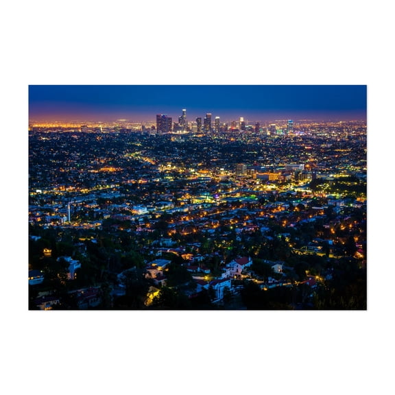 LA from Griffith Observatory 03 - Los Angeles California Photography Unframed Wall Art Print 8 x 12 inches