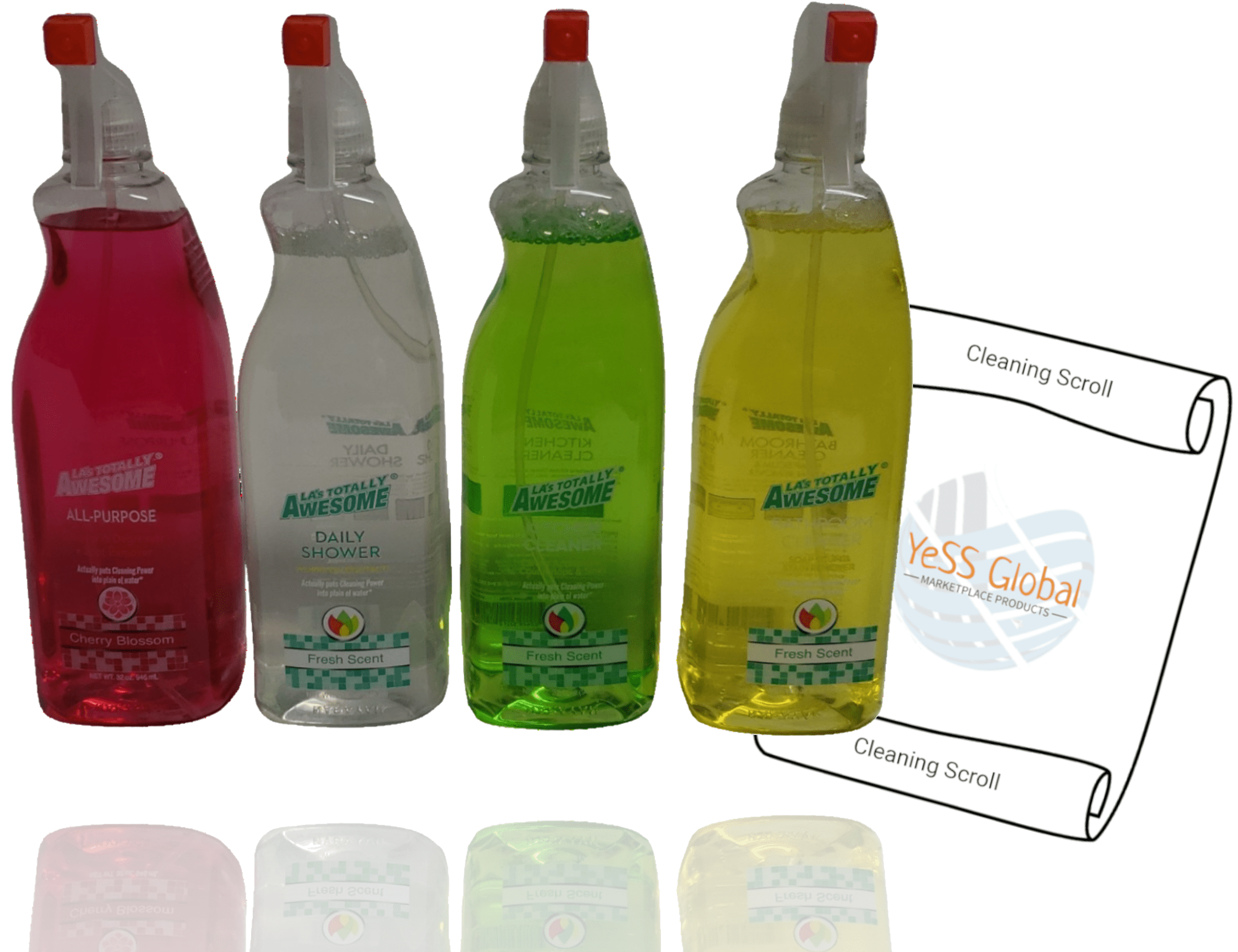 LA's Totally Awesome 4 Pack Cleaner with Cherry Blossom, Fresh Scent