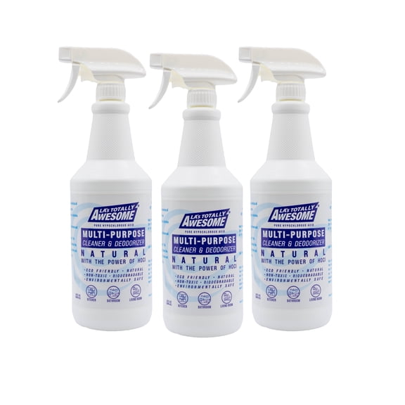 LA's Totally Awesome Hypochlorous Acid Spray (Pack of 3) - Multi Surface Cleaner, Pet & Family Safe, Non-Toxic Surface Cleaner & Odor Remover, No Harsh Chemicals Ready to Use, USA Made