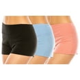 thumbnail image 1 of LA12ST Women 3 Packs Ribbed Knit 3" High Waist Casual Shorts - Premium Buttery Soft Solid Stretch, 1 of 2