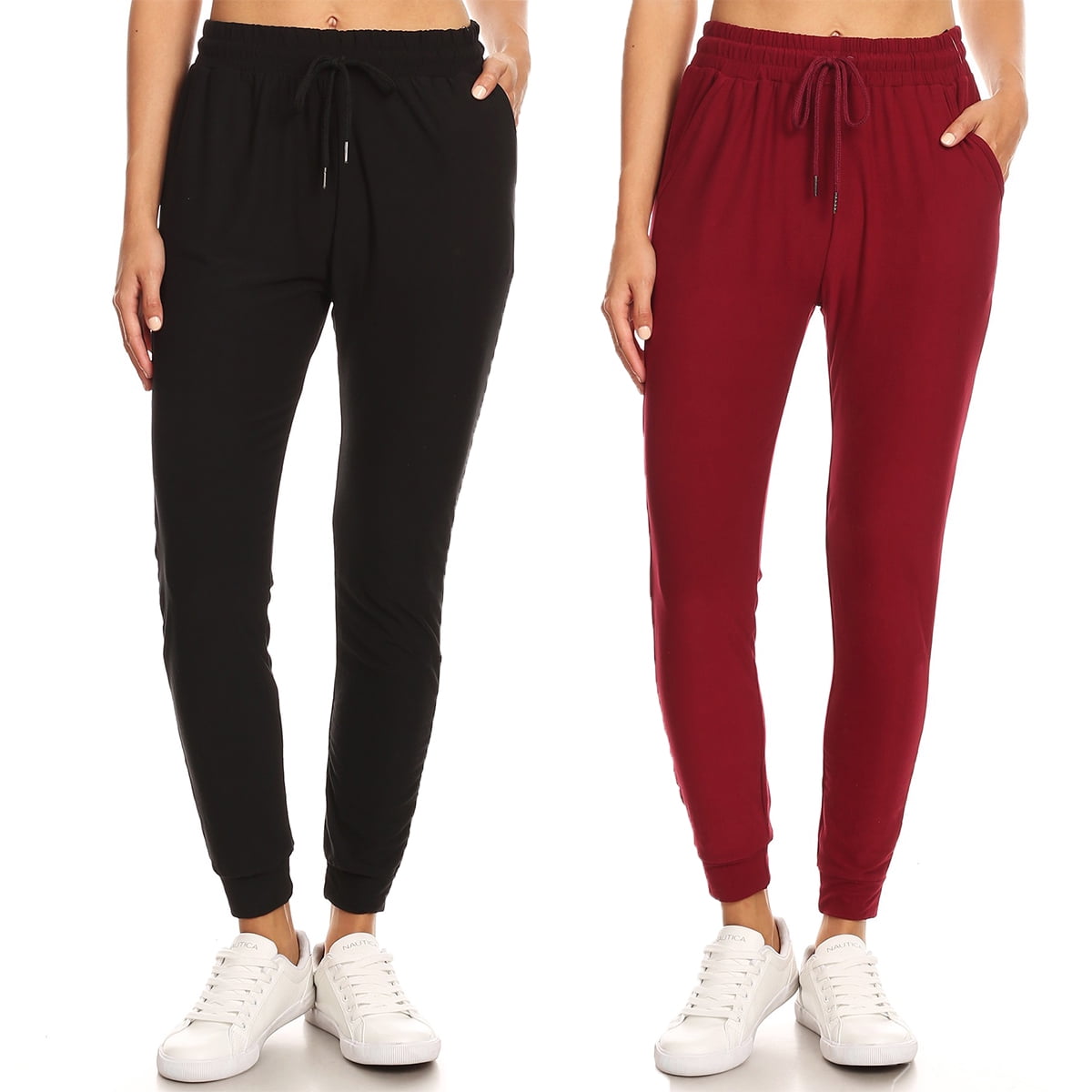 LA12ST Women Casual Soft Jogger Pants Drawstring Pockets Lightweight