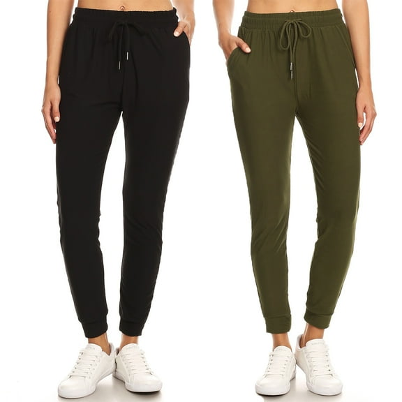 LA12ST Women Casual Soft Jogger Pants Drawstring Pockets Lightweight Sweatpants