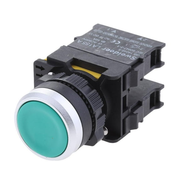 LA155A Ui AC600V 10A 22mm Button Momentary Push Button Switch 1NO 1NC IP54 - green