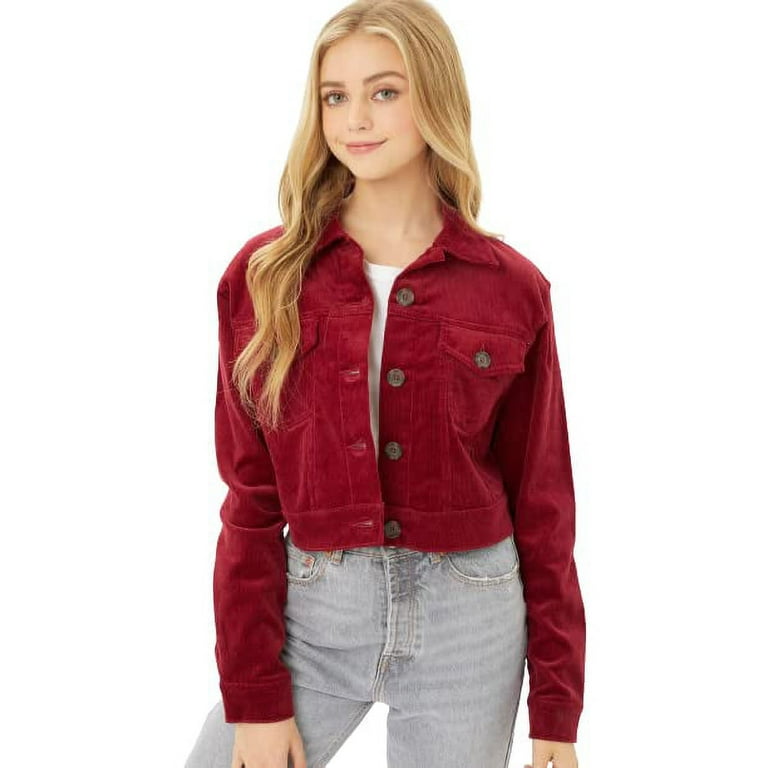 Wine cropped jacket top