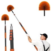 LAANPOLE 26FT Reach Cobweb Duster with Extension Pole, Spider Web Brush for Cleaning Extendable, Professional Ceiling and Corner Dusters for Outdoor Indoor Use