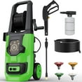 thumbnail image 1 of LAANPOLE Pressure Washer, 5000PSI 3.2GPM Adjustable Touch Screen with 55FT Total Length Power Washer Electric Powered 4 Nozzles for Driveways Furniture or Cars 2000W, Green, 1 of 7