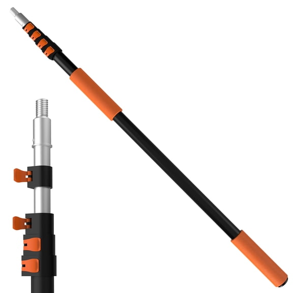 LAANPOLE Telescoping Pole, 5-20FT Aluminum Extension Pole(26FT Reach), Multi-Purpose Paint Roller for Painting, Dusting and Cleaning