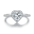 thumbnail image 1 of LAATIKUI 2 Carat Moissanite Engagement Rings for Women Heart Cut - Bridal Set - Women Wedding Rings - Halo Ring - 18k White Gold Over Silver, 1 of 8