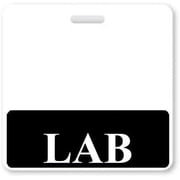 LAB Badge Buddy - Heavy Duty Horizontal Badge Buddies for Laboratory Technicians - Spill Proof & Tear Resistant Cards - 2 Sided Quick Role ID Backers - Specialist ID Black