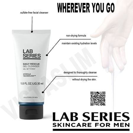 LAB Daily Rescue 1oz/30ml Sulfate-Free Facial Gel Cleanser for Men