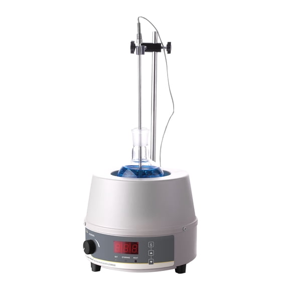 LAB FISH 1000ml Digital Heating Mantle Stirrer, 350W Lab Hot Magnetic Stirrer with Temperature Probe & Timer for Chemistry Lab