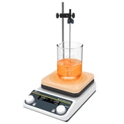 LAB FISH 8L Digital Magnetic Stirrer Hot Plate, 6.31 x 6.31 inch, 310 C/590 F, 50-1500 RPM, Ceramic Hotplate, External Temp Probe & Stand Included, 110V   Large Capacity Lab Stirrer