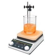 LAB FISH 8L Professional Magnetic Stirrer Hot Plate, Forward & Reverse, Timer, 6.31x6.31 in, 310 /590 , 50-1500 RPM, Digital, with Temp Probe & Stand, 110V