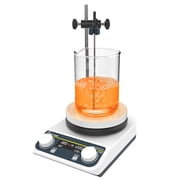 LAB FISH Digital Magnetic Stirrer Hot Plate, 5 inch, 280 C/536 F, 200-1500 RPM, 3L Capacity, Stainless Steel Ceramic Plate, External Temp Probe & Stir Bar Included for Lab, Research, Chemistry