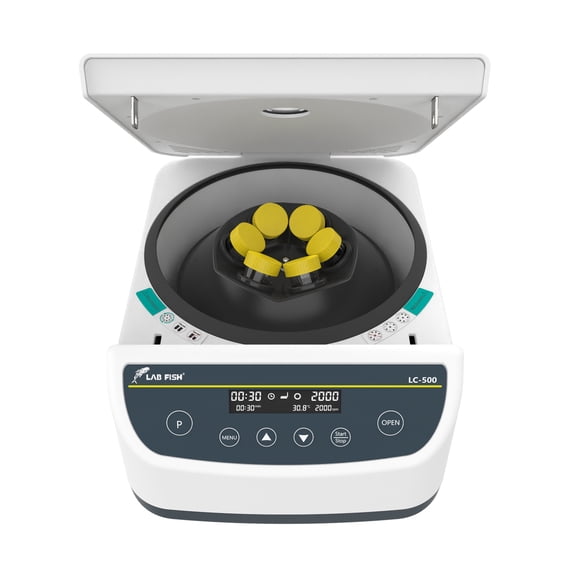 LAB FISH Low Speed Lab Centrifuge Machine, 4000rpm Max, 2146xg, 9 Programs, Timer for 2ml/5ml/10ml/15ml/50ml Tubes - Ideal for PRP, Plasma, PRF Separation