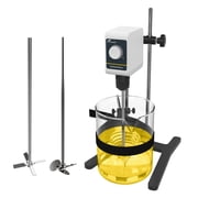 LAB FISH OS-5E Overhead Stirrer, 24W Lab Mixer with Stand & Paddle, Knob Speed Control 100-1200 RPM, 10L Max Volume for High Viscosity Liquids up to 20,000 mPaS