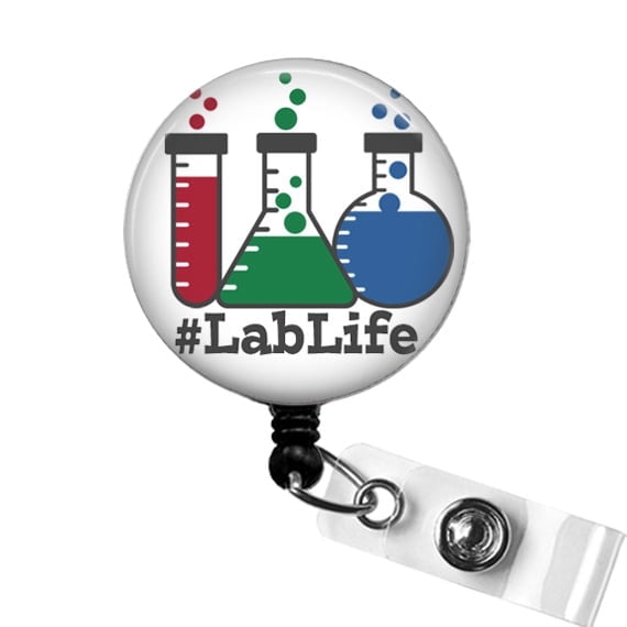 Lab Life Medical Laboratory Science Badge Reel, #LabLife MLS MLT Lab Tech Scientist Badge Holder