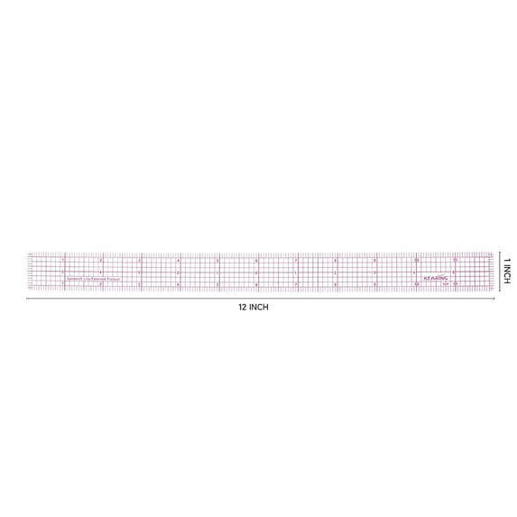 LABAKUI-1"x12" Clear Sewing Graph Ruler - PVC Plastic Pattern Grading Ruler