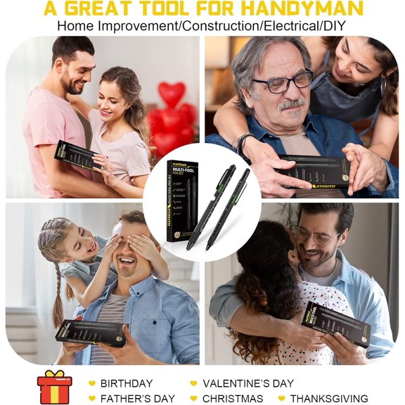 LABAKUI-10-in-1 Multitool Pen Set, Gifts for Men Dad Husband Grandpa