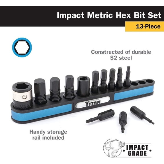 LABAKUI-16038 13-Piece Metric Impact Grade Hex Bit Set