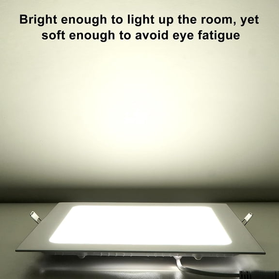 LABAKUI-18W Recessed LED Panel Lights, Square Ceiling Light, 8.89 in, 6000K