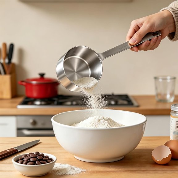 LABAKUI-1Cup Measuring Cup Long Handle Scoop Stainless Steel Measuring Cup with Long Handle for Dog Foods Cooking Coffee (1, 1CUP)