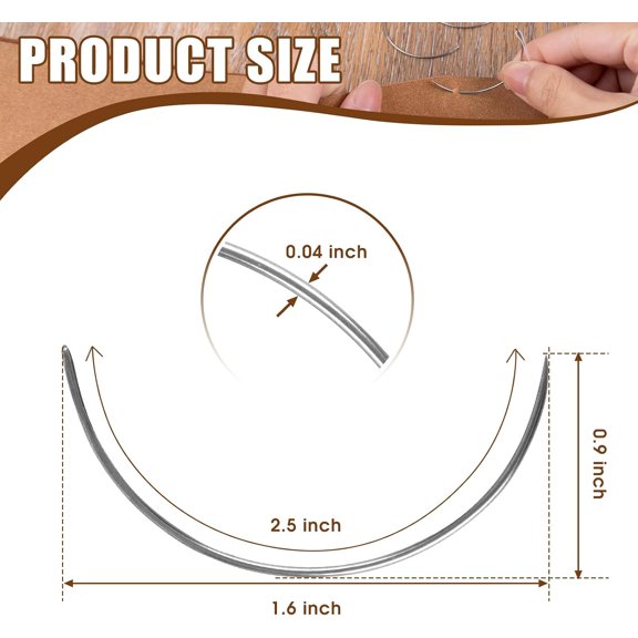 LABAKUI-2.5" Curved Sewing Needles, Pack of 3