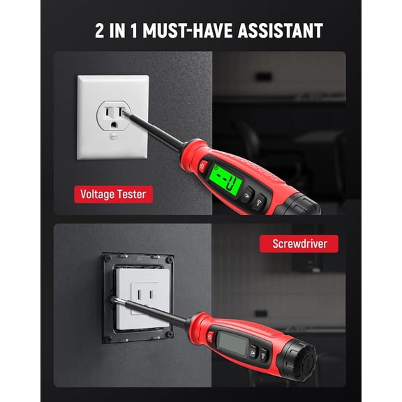 LABAKUI-2-in-1 Voltage Tester Screwdriver, 3500V AC Contact Voltage Measurement & Non-Contact Detector Pen, Phillips Head, LCD Display, Live Wire Finder, Continuity Test for Outlet & Circuit, KTS01