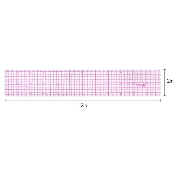 LABAKUI-2"x12" Clear Sewing Graph Ruler - PVC Plastic Pattern Grading Ruler