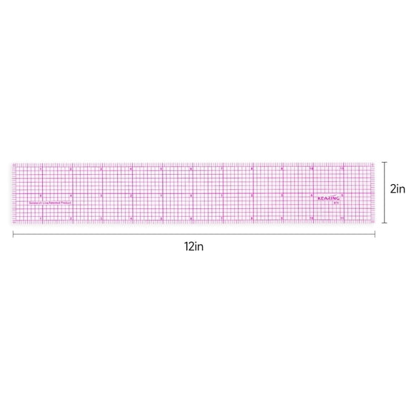 LABAKUI-2"x12" Clear Sewing Graph Ruler - PVC Plastic Pattern Grading Ruler