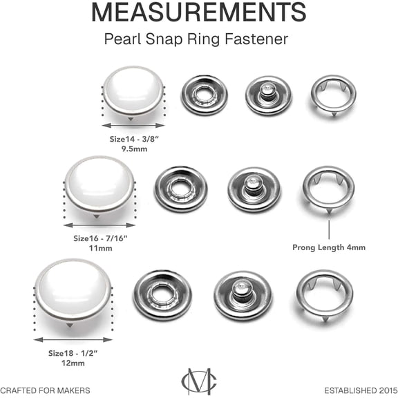 LABAKUI-20 Pack Pearl Snap Fasteners for Western Shirts, 10.5mm, Washable Pearl-Like Buttons (Yellow)