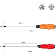 LABAKUI-2Pcs Magnetic Screwdriver Set   8mm Flathead & Phillips, 9.8 Inches / 250mm with Striking Cap for Industrial and Automotive Repair.