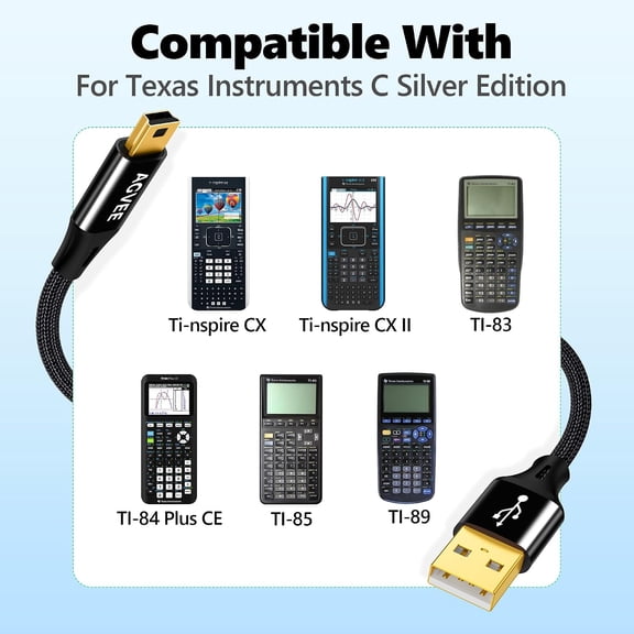 LABAKUI-3.3ft TI-84 Plus CE Charger Data Cable, for TI84 Graphing Calculators
