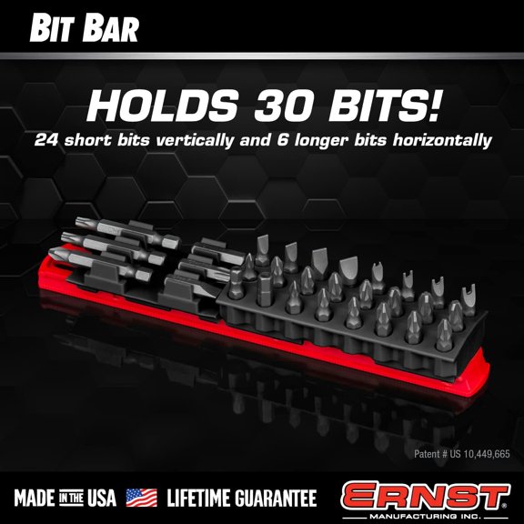 LABAKUI-30 Tool Magnetic Bit Buddy, 1/4" Hex Bit Holder - Red/Blk