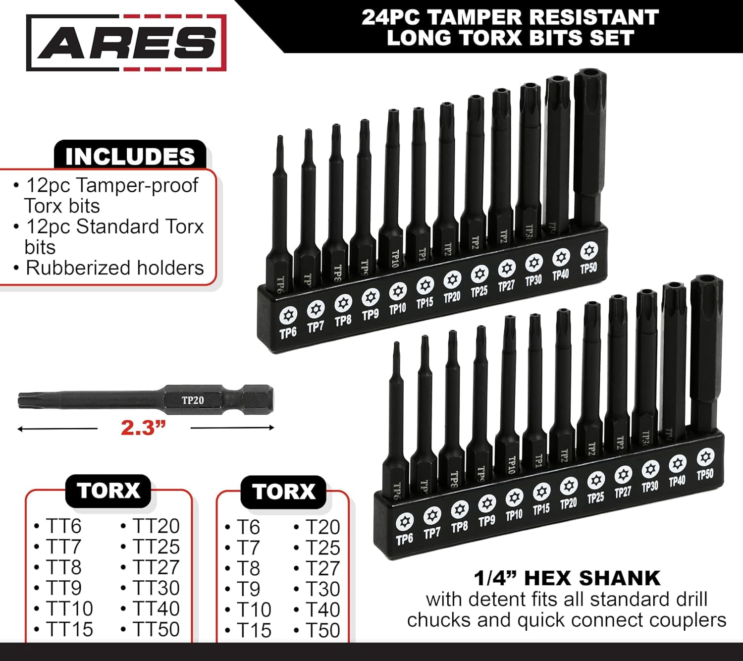 What Is Torx Bit LABAKUI-31014 24-Piece Tamper Resistant Long Torx Bit Set - Walmart.com