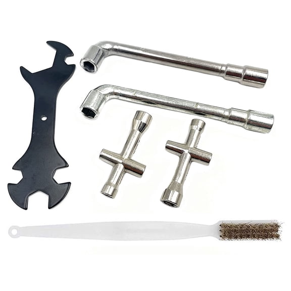 LABAKUI-3D Printer Cleaning Tool Parts, 5 in 1 Wrench + 6mm 7mm L-Shaped Hexagonal Wrench Tool + Cross Wrench + Nozzle Brush