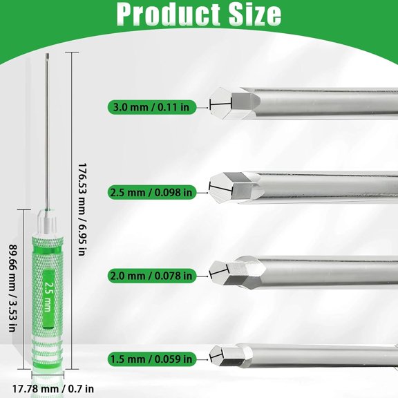 LABAKUI-4Pcs RC Hex Drivers 1.5 2.0 2.5 3.0mm Screwdriver Hex Tool Kit