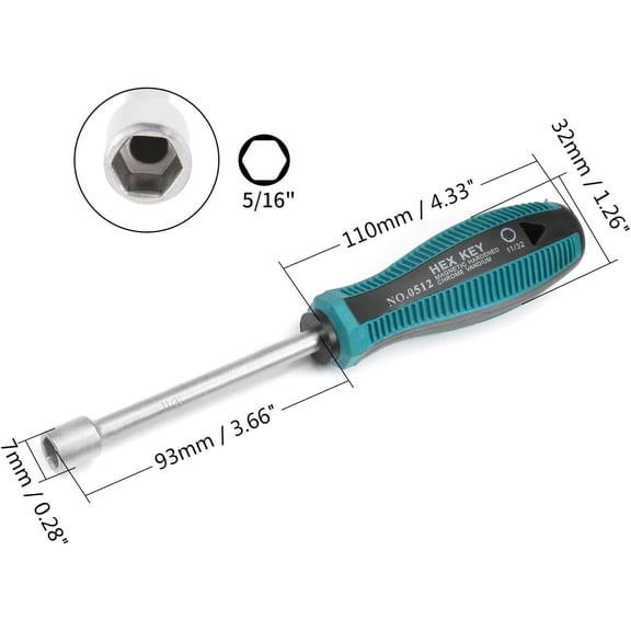 LABAKUI-5/16 Inch Hex Nut Driver, Socket Wrench Screwdriver, For Auto Repair,2pcs