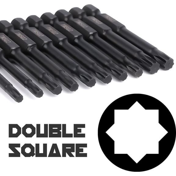 LABAKUI-8 Point Star Bit Set for Trailers (24 Pack Double Square - CR-MO Steel) 8 Point Torx Bits in The Following Sizes #1 x6, #2 x12, and #3 x6 for Trailers, RVs, and More