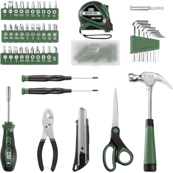 LABAKUI-93-Piece Tool Kit, Basic Household Tool Set, Green