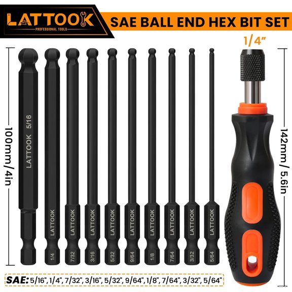 LABAKUI-Ball End Hex Bit Set with Quick Release Bit Driver