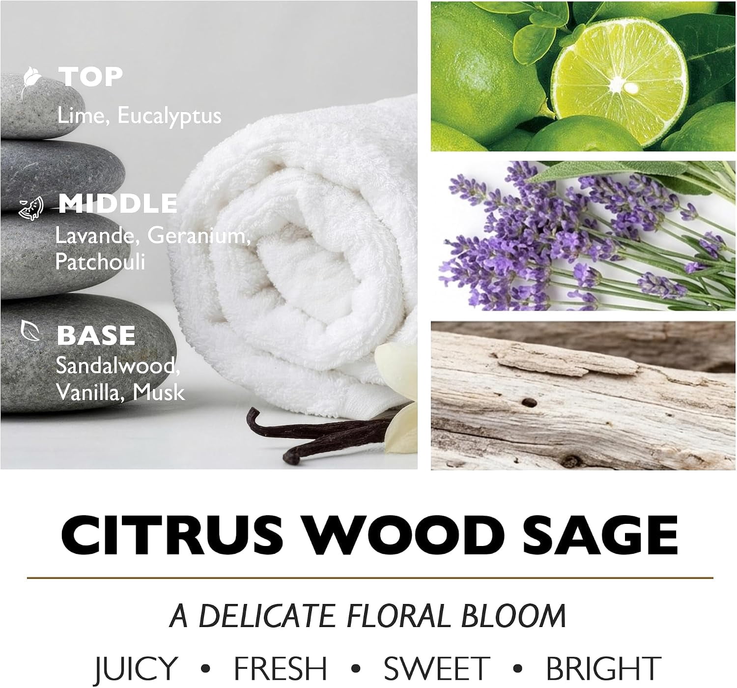 LABAKUI-Citrus Wood Sage Scented Candles, 18oz Soy Candles Eclectic ...
