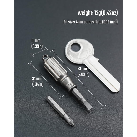 LABAKUI-KA53 Titanium Mini Screwdriver, Magnetic 2-Bit Set