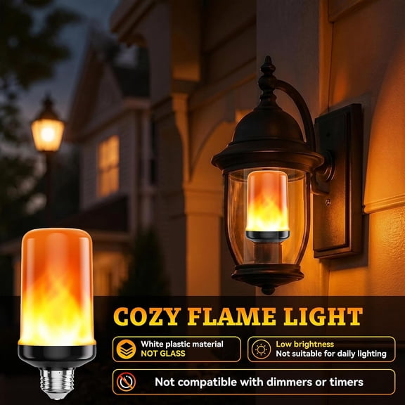 LABAKUI-LED Flame Light Bulbs, Flickering Fire Light Outdoor Halloween Porch