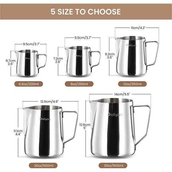 LABAKUI-Milk Frother Cup - 20oz/600ml Milk Frothing Pitcher Latte Art Tool