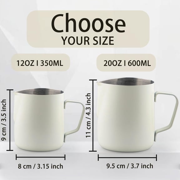 LABAKUI-Milk Frothing Pitcher 12oz/350ml Stainless Steel Steaming Cup